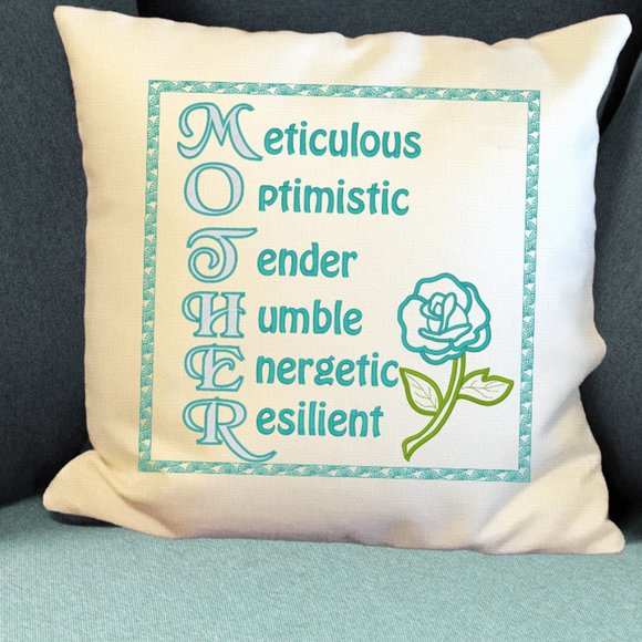 Mother's Day Gift Pillow Cover- Embroidered & Personalized Throw Pillow Cover. - Picture 4 of 13